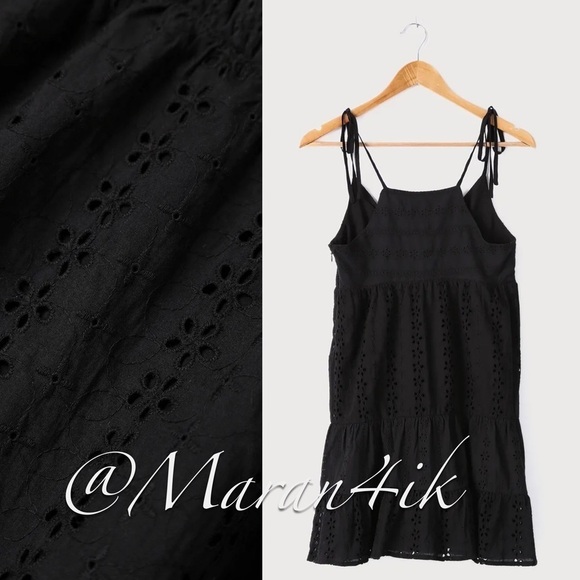 NWT Lulus Beyond the Boardwalk Black Eyelet
Lace Tiered Babydoll Dress XL - Picture 3 of 13